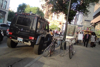 My phone was out of action, so enjoy this shot of a Monaco consulate staffer’s G 500 4×4² that I nabbed using a MacBook webcam. It’s called dedication.